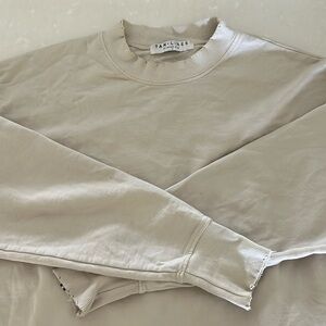 Tan distressed crewneck